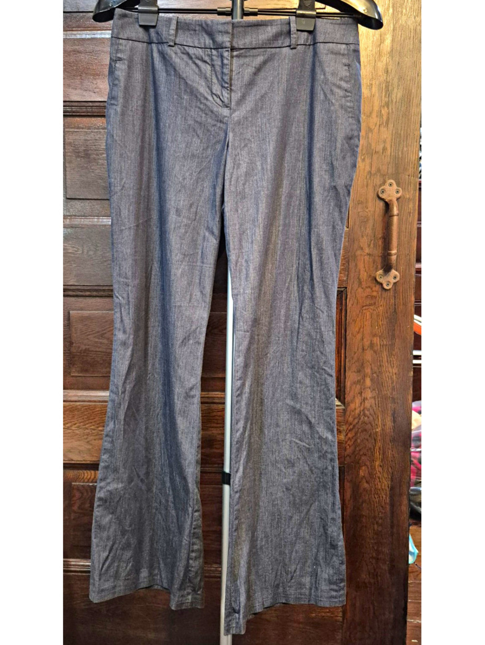 LOFT Women’s Petites dark gray Solid Flat Front Dress Pants